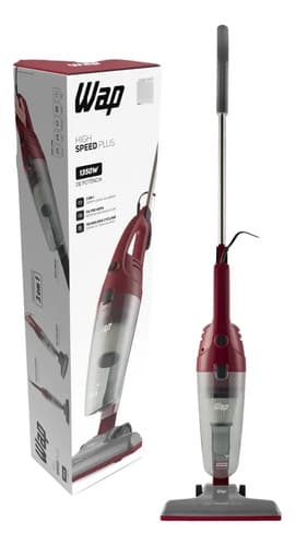 Aspirador De Pó Vertical High Speed Plus Hepa Cor Vermelho E Cinza
