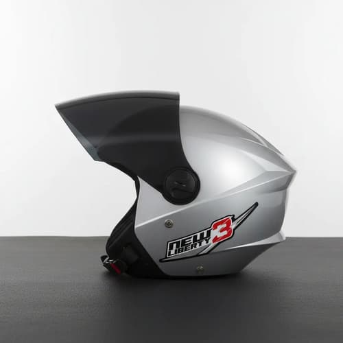 Capacete Moto Aberto Pro Tork New Liberty Three Prata Tamanho 60 Desenho Solid Viseira Cristal